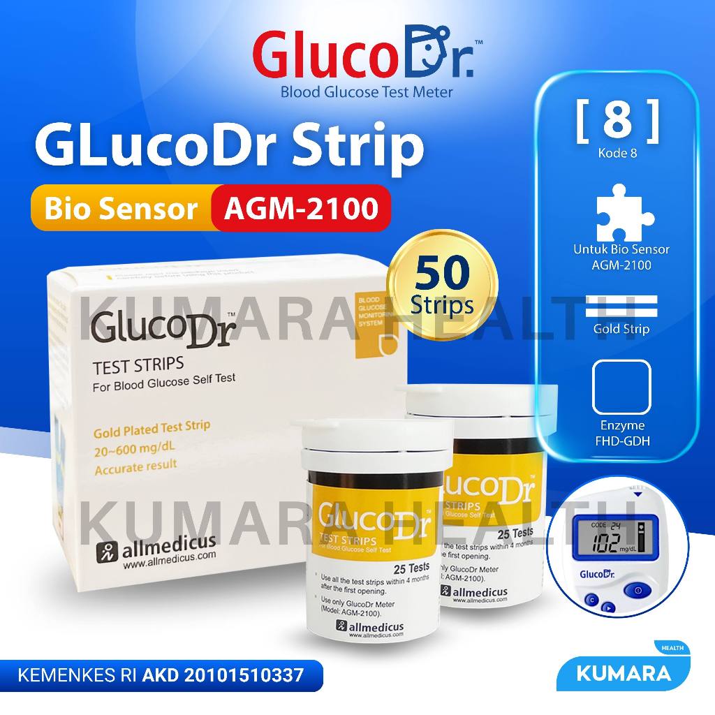GLUCO DR Strip Uji Gula Darah Biosensor | Elektroda Emas, Cepat 11 Detik | BOX 1 GLUCO DR Strip Uji Gula Darah Biosensor | Elektroda Emas, Cepat 11 Detik | BOX