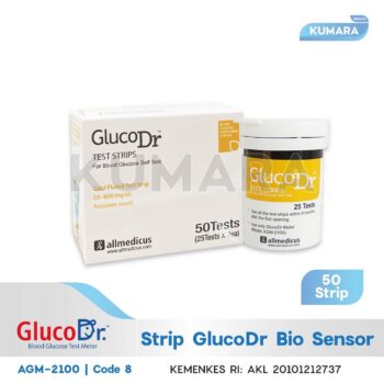 GLUCO DR Strip Uji Gula Darah Biosensor | Elektroda Emas, Cepat 11 Detik | BOX 4 ginee 20251211154150187 3090168440