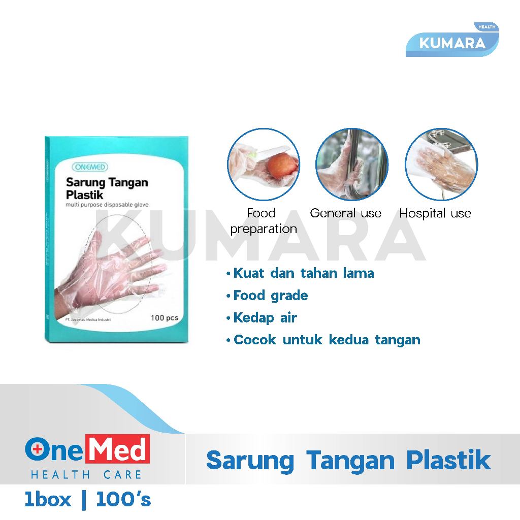 ONEMED - Sarung Tangan Plastik Box Isi 100'S / Sarung Tangan Plastik 3 ONEMED - Sarung Tangan Plastik Box Isi 100'S / Sarung Tangan Plastik - Image 3