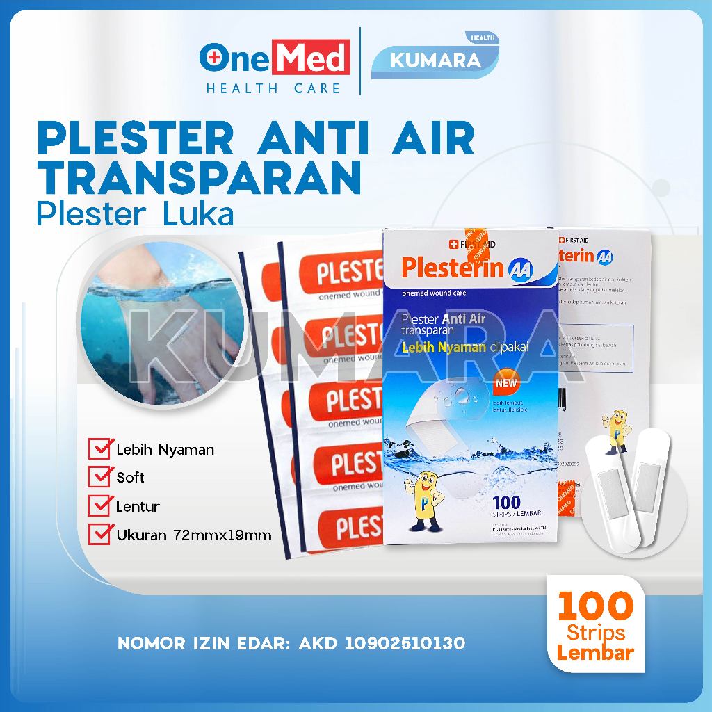 ONEMED - Plesterin AA Transparan / Plesterin Anti Air Transparan Box Isi 100'S 1 ONEMED - Plesterin AA Transparan / Plesterin Anti Air Transparan Box Isi 100'S
