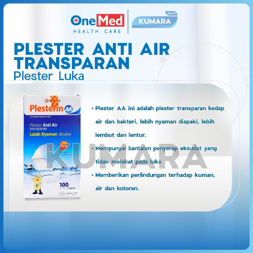 ONEMED - Plesterin AA Transparan / Plesterin Anti Air Transparan Box Isi 100'S 2 ONEMED - Plesterin AA Transparan / Plesterin Anti Air Transparan Box Isi 100'S - Image 2