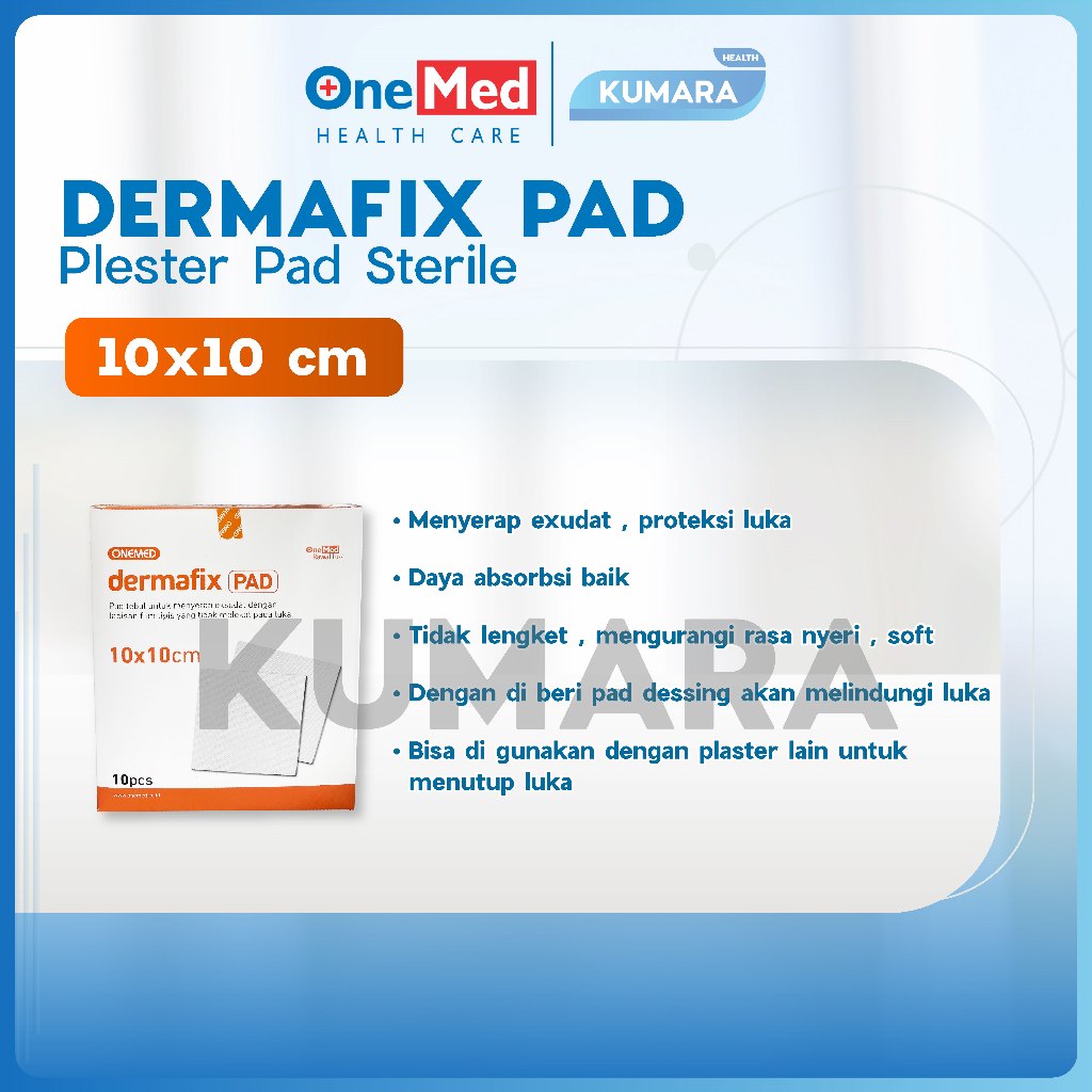 ONEMED - Dermafix Pad 10x10 Cm Plester Pad Sterile isi 10'S - BOX 2 ONEMED - Dermafix Pad 10x10 Cm Plester Pad Sterile isi 10'S - BOX - Image 2