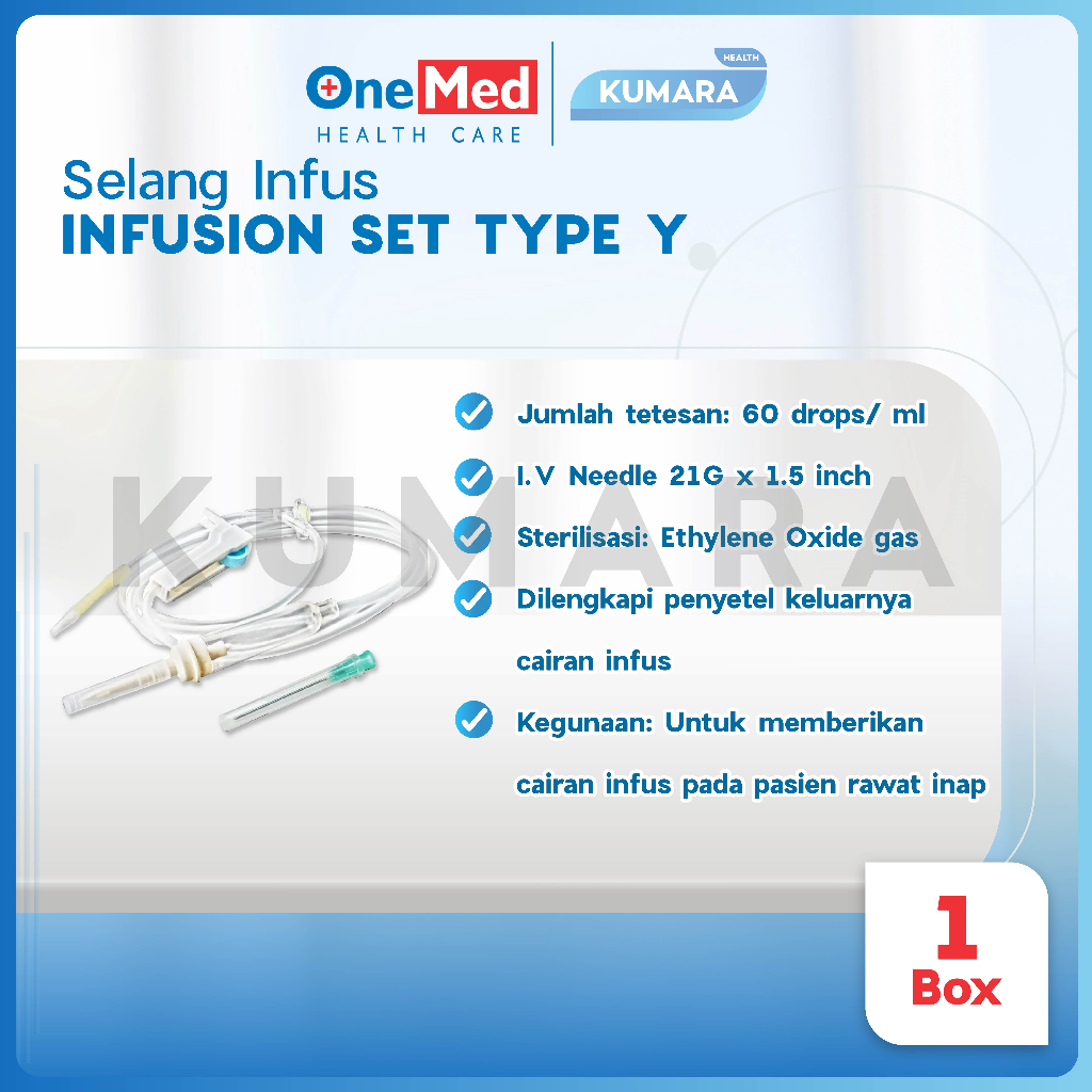 ONEMED - Infusion Set Tipe Y Anak / Selang Infus Anak Tipe Y Box isi 50's 2 ONEMED - Infusion Set Tipe Y Anak / Selang Infus Anak Tipe Y Box isi 50's - Image 2