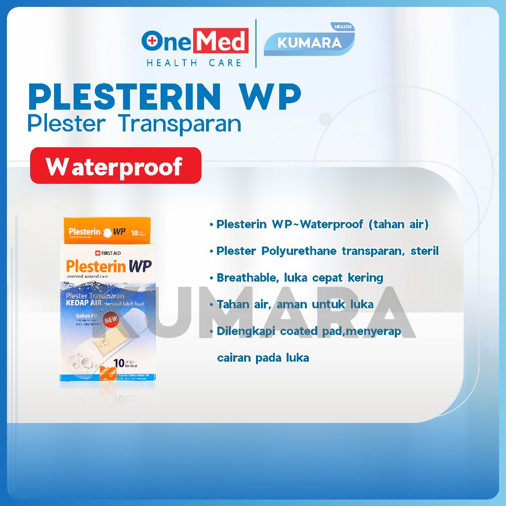 ONEMED - Plesterin WP / Plester Waterproof Anti Air Box isi 10's 2 ONEMED - Plesterin WP / Plester Waterproof Anti Air Box isi 10's - Image 2