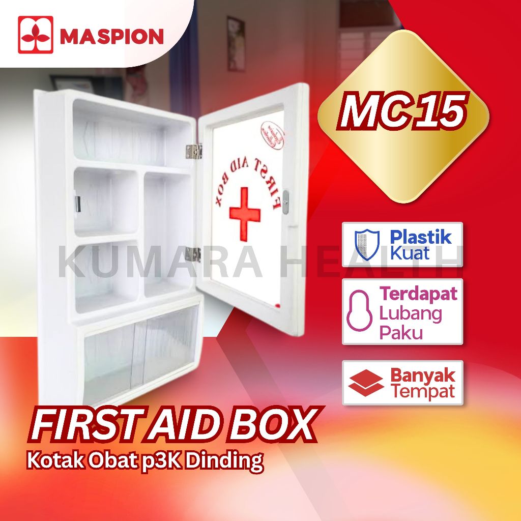 MASPION - Kotak Obat P3K MC15 / Kotak P3K Dinding Besar 1 MASPION - Kotak Obat P3K MC15 / Kotak P3K Dinding Besar