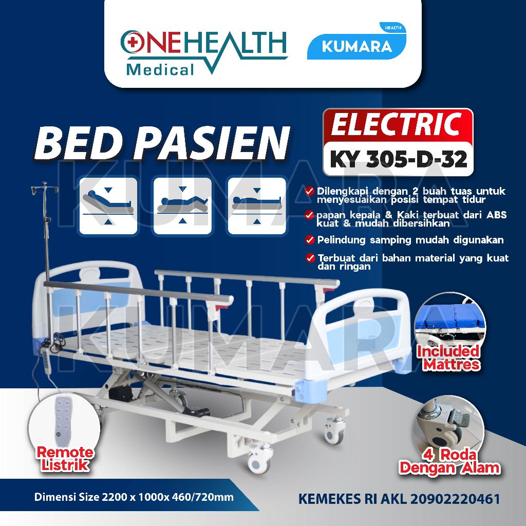 ONEHEALTH - Hospital Bed Electric / Bed Pasien Elektrik KY305D-A-32 1 ONEHEALTH - Hospital Bed Electric / Bed Pasien Elektrik KY305D-A-32
