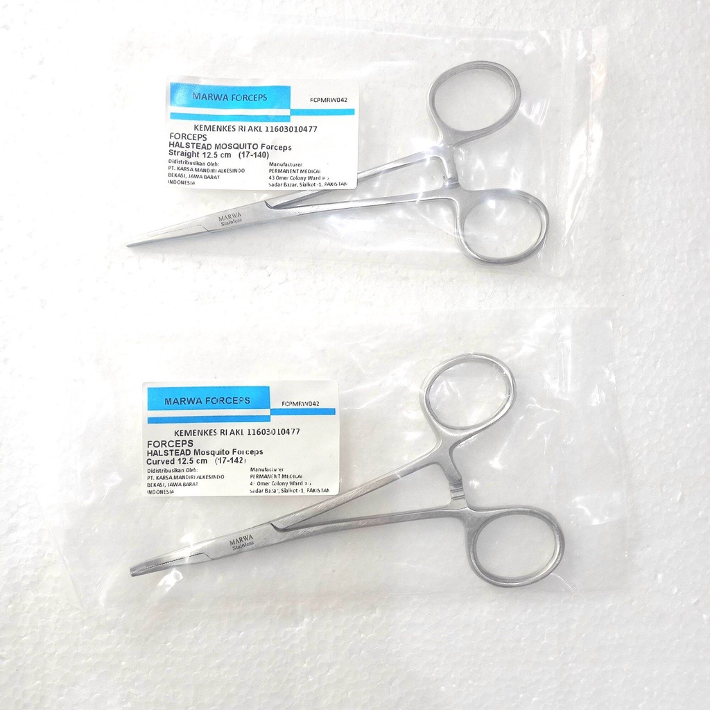 MARWA - Halstead Mosquito Pean Forceps Straight 12.5cm 1x2 Teeth / Klem Arteri Mosquito Lurus Gigi 2 MARWA - Halstead Mosquito Pean Forceps Straight 12.5cm 1x2 Teeth / Klem Arteri Mosquito Lurus Gigi - Image 2