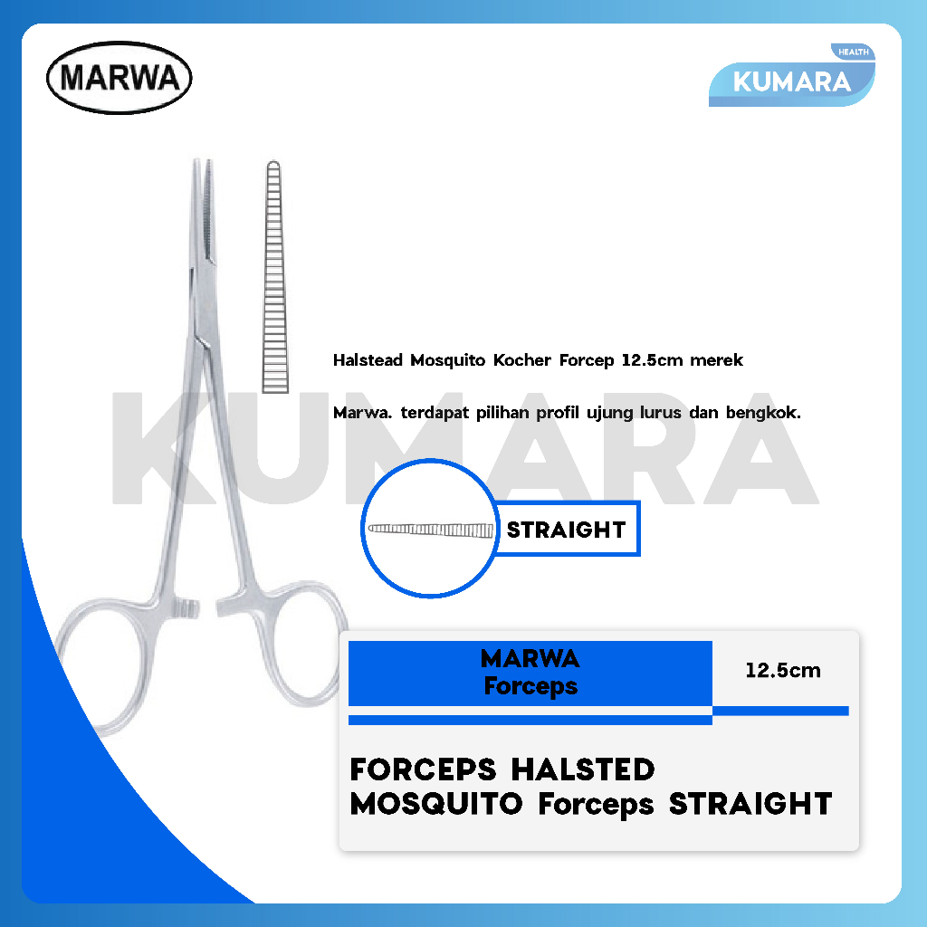 MARWA - Halstead Mosquito Pean Forceps Straight 12.5cm / Klem Arteri Mosquito Lurus 1 MARWA - Halstead Mosquito Pean Forceps Straight 12.5cm / Klem Arteri Mosquito Lurus
