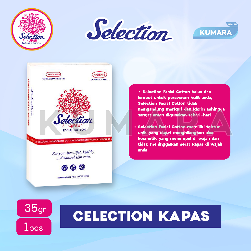 SELECTION - Facial Cotton 35 gr/ Kapas Wajah 2 SELECTION - Facial Cotton 35 gr/ Kapas Wajah - Image 2