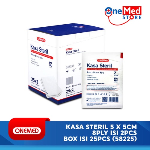 Kasa Steril 5 x 5 cm OneMed 8 ply Isi 2 Lembar Box isi 25 Pouch 3 Kasa Steril 5 x 5 cm OneMed 8 ply Isi 2 Lembar Box isi 25 Pouch - Image 3