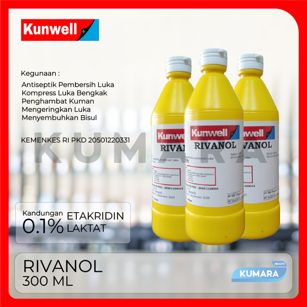 KUNWELL - Rivanol 300 ml / Antiseptik Rivanol 1 KUNWELL - Rivanol 300 ml / Antiseptik Rivanol