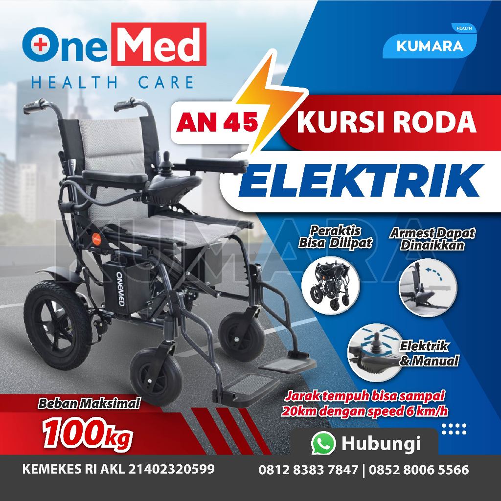 ONEMED - Kursi Roda Elektrik AN 45 / Electric Wheelchair Lipat 1 ONEMED - Kursi Roda Elektrik AN 45 / Electric Wheelchair Lipat