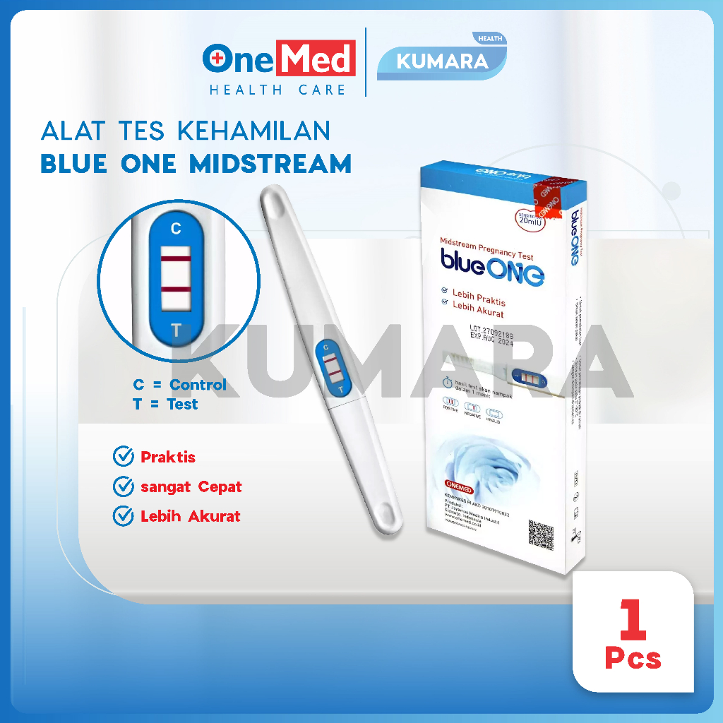 ONEMED - Tes Kehamilan Midstream BlueOne 1's 1 ONEMED - Tes Kehamilan Midstream BlueOne 1's