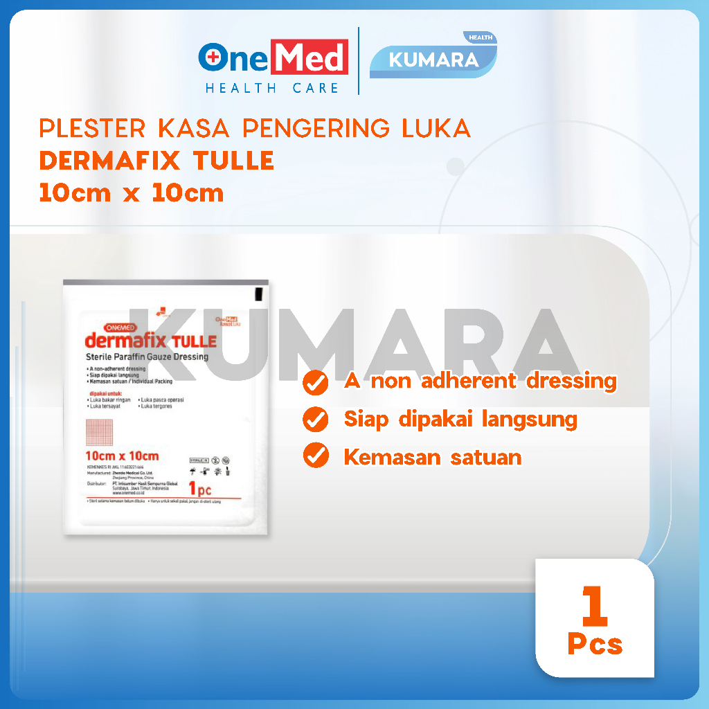 ONEMED - Dermafix Tulle 10x10cm / Plaster luka Paraffin Gauze Pcs 2 ONEMED - Dermafix Tulle 10x10cm / Plaster luka Paraffin Gauze Pcs - Image 2
