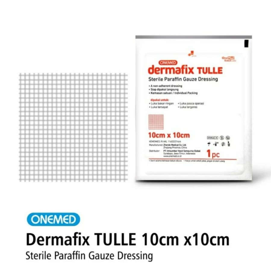ONEMED - Dermafix Tulle 10x10cm / Plaster luka Paraffin Gauze Box isi 10's 3 ONEMED - Dermafix Tulle 10x10cm / Plaster luka Paraffin Gauze Box isi 10's - Image 3