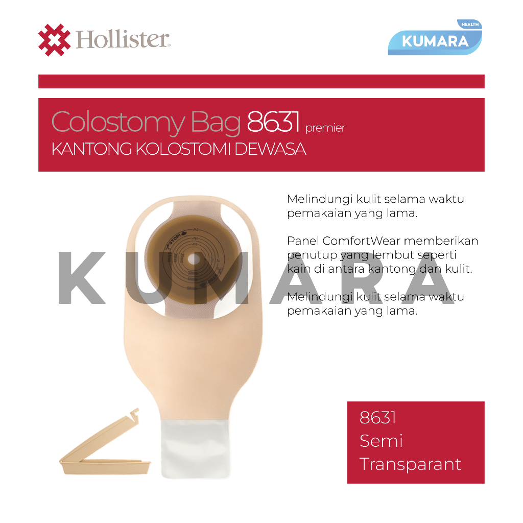 HOLLISTER - Colostomy Bag 8631 Transparent / Kantong Kolostomi Coklat Transparan Pcs 2 HOLLISTER - Colostomy Bag 8631 Transparent / Kantong Kolostomi Coklat Transparan Pcs - Image 2