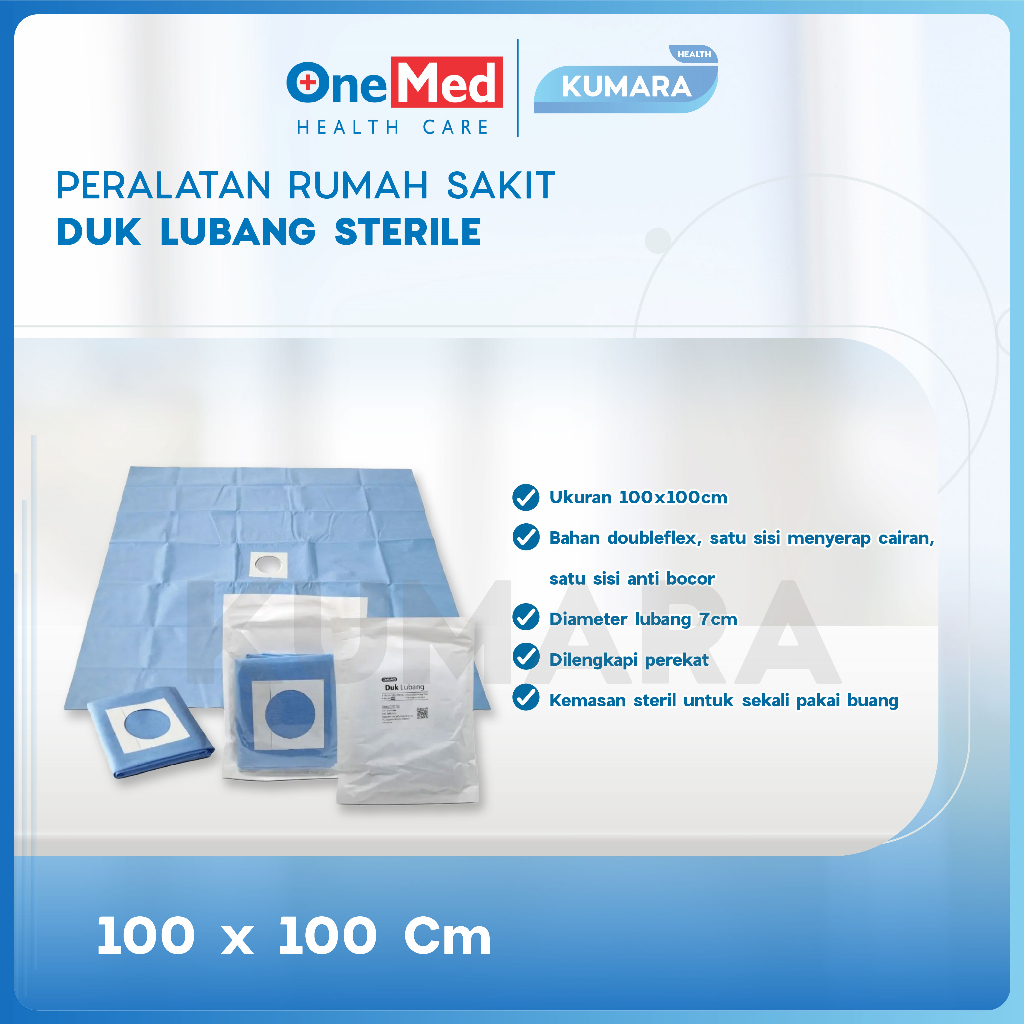 ONEMED - Duk Lubang Steril 100x100CM (D 8CM) With Adhesive 2 ONEMED - Duk Lubang Steril 100x100CM (D 8CM) With Adhesive - Image 2