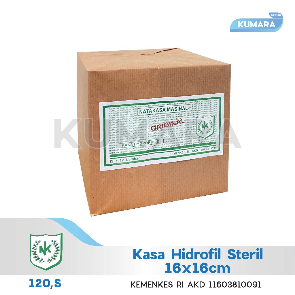 NK - Kasa Hidrofil Steril 16x16cm / Kasa Steril Sampul Coklat isi 120's 1 NK - Kasa Hidrofil Steril 16x16cm / Kasa Steril Sampul Coklat isi 120's