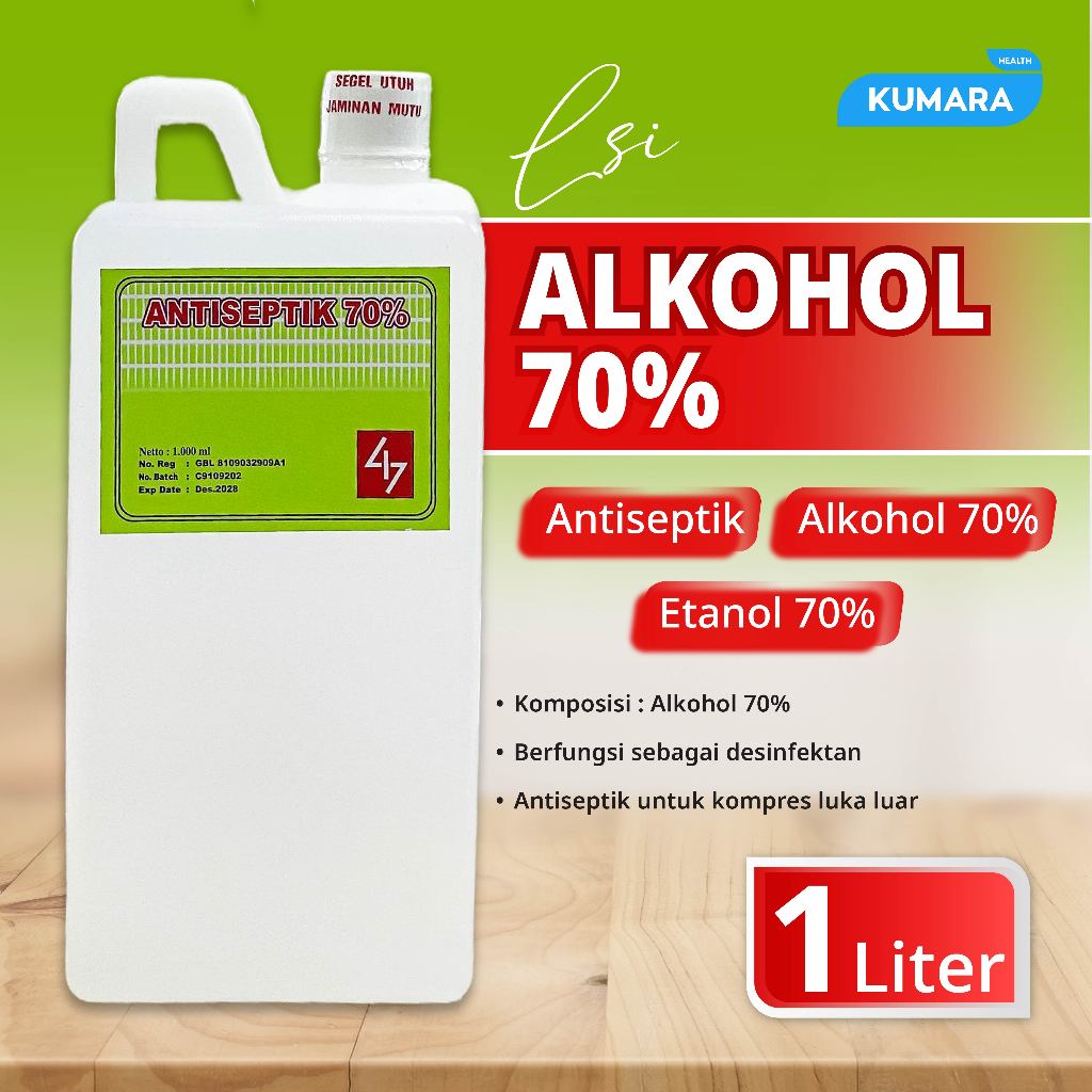 LSI - Antiseptik 70% 1 Liter Hijau / Alkohol 70% 1 LSI - Antiseptik 70% 1 Liter Hijau / Alkohol 70%