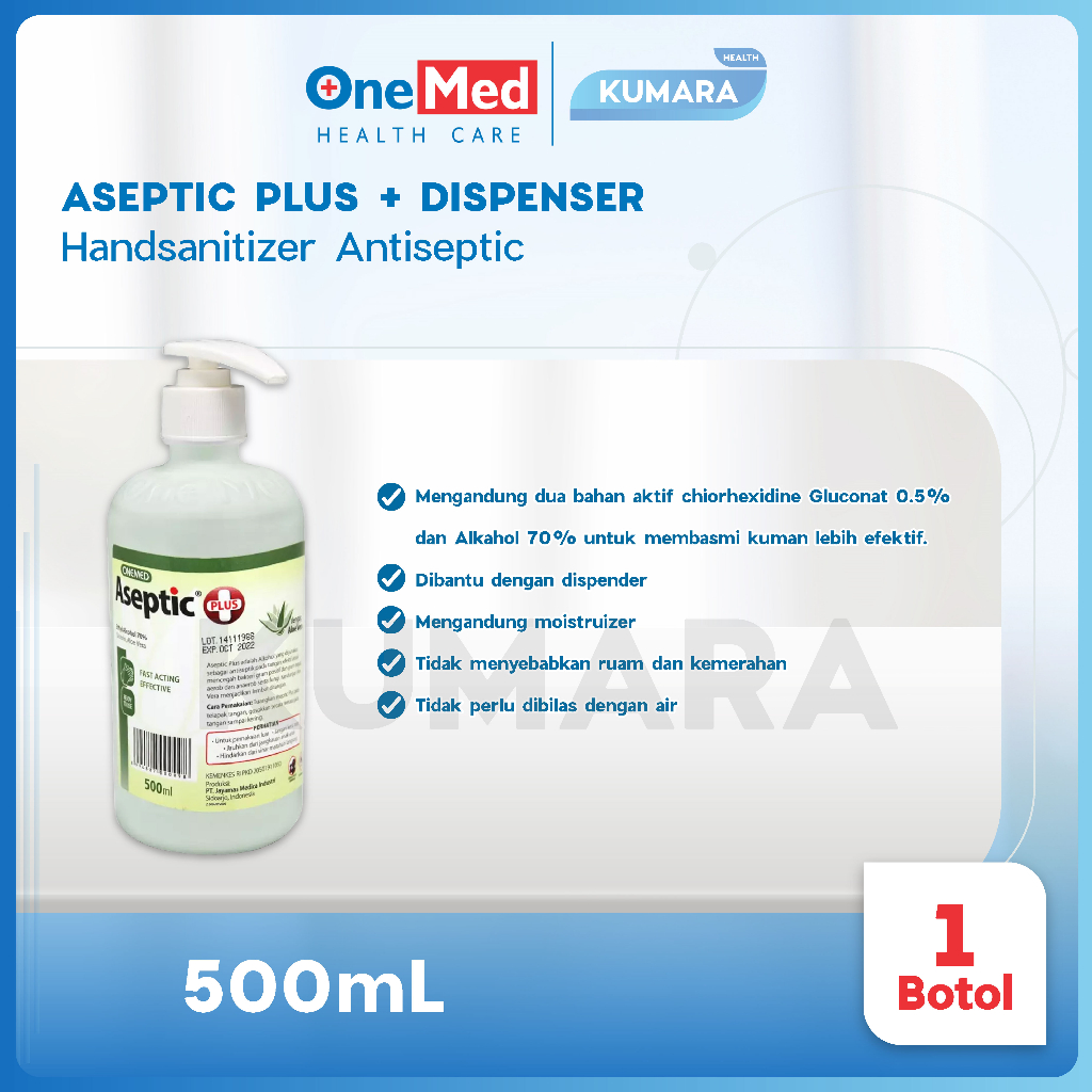 ONEMED - Aseptic Plus 500ml Dispenser / Handsanitizer Antiseptic 2 ONEMED - Aseptic Plus 500ml Dispenser / Handsanitizer Antiseptic - Image 2