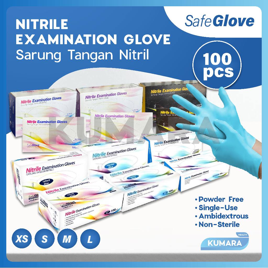 SAFEGLOVE - Sarung Tangan Nitrile Powder Free Exam Glove 1 SAFEGLOVE - Sarung Tangan Nitrile Powder Free Exam Glove
