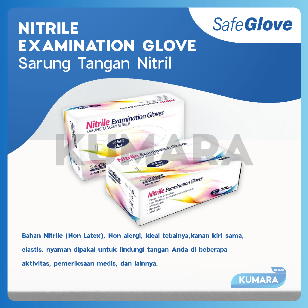 SAFEGLOVE - Sarung Tangan Nitrile Powder Free Exam Glove 2 SAFEGLOVE - Sarung Tangan Nitrile Powder Free Exam Glove - Image 2