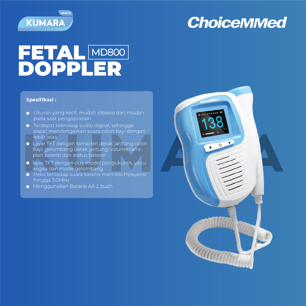 CHOICEMMED - Fetal Doppler MD800 / Alat Cek Detak Jantung Janin 2 CHOICEMMED - Fetal Doppler MD800 / Alat Cek Detak Jantung Janin - Image 2