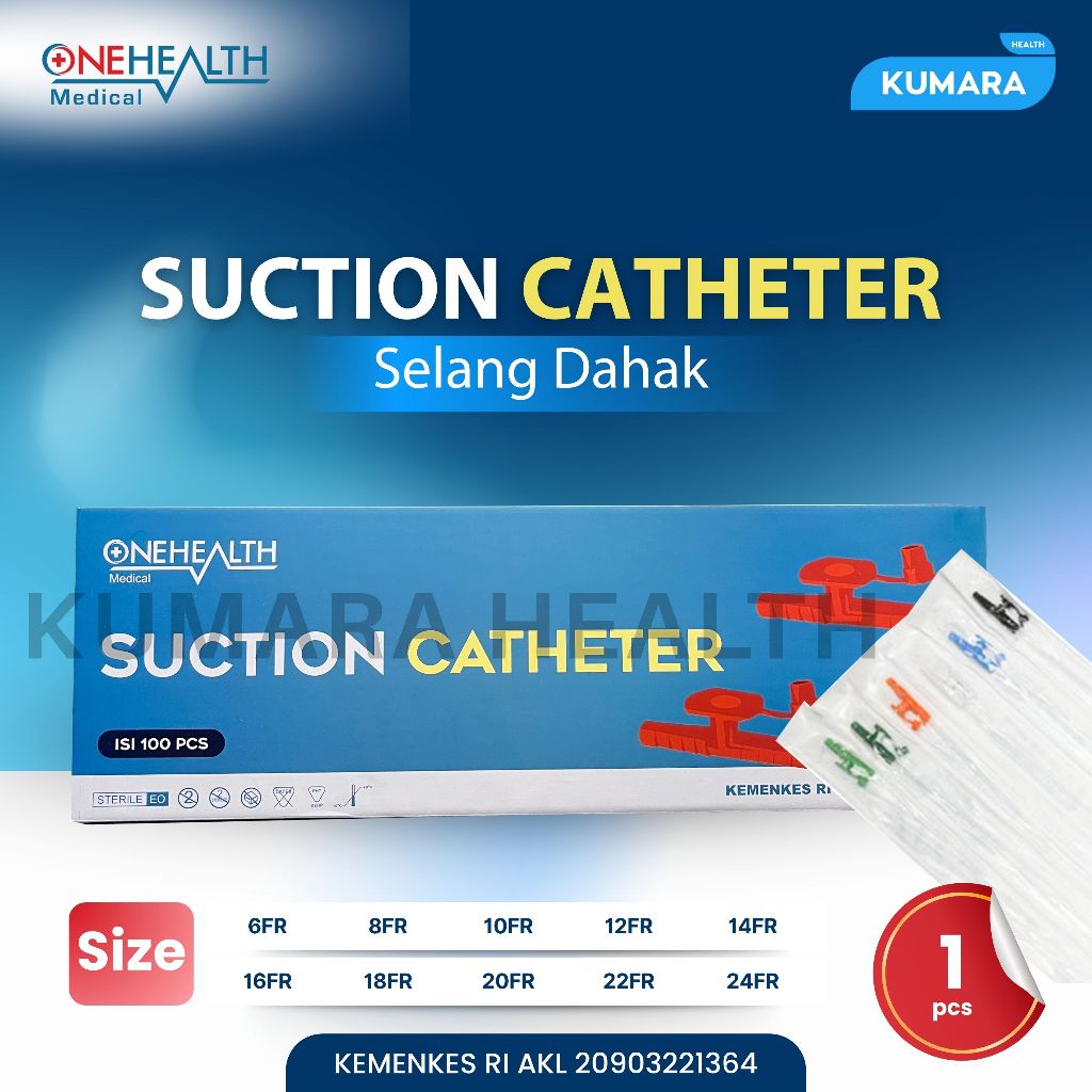 ONEHEALTH - Suction Catheter / Selang Dahak Pcs 1 ONEHEALTH - Suction Catheter / Selang Dahak Pcs