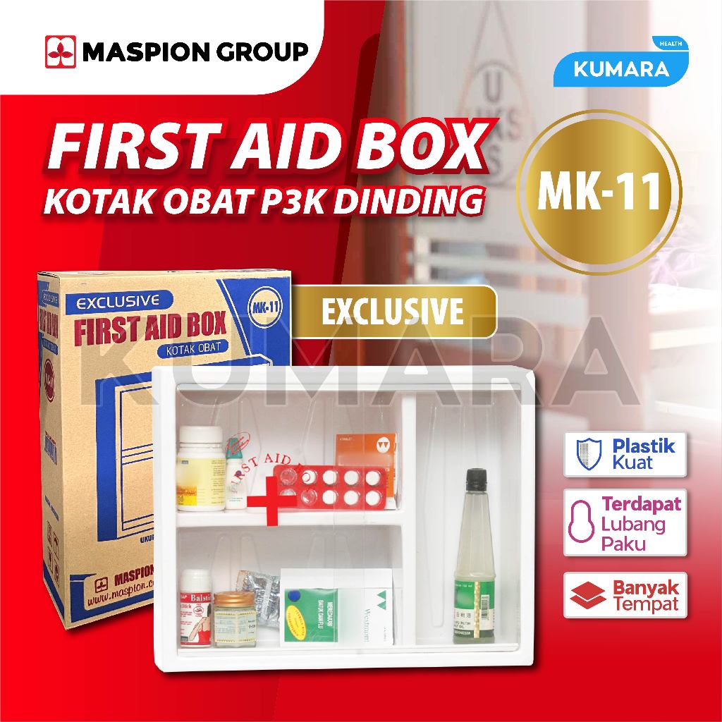 MASPION - Kotak Obat P3K MK11 / Kotak P3K Dinding Sedang 1 MASPION - Kotak Obat P3K MK11 / Kotak P3K Dinding Sedang