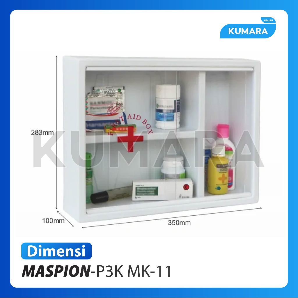 MASPION - Kotak Obat P3K MK11 / Kotak P3K Dinding Sedang 2 MASPION - Kotak Obat P3K MK11 / Kotak P3K Dinding Sedang - Image 2