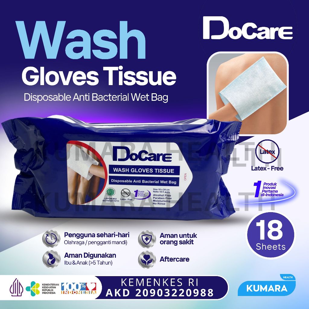 DoCare - Wash Gloves Tissue 18 Sheet Parfume 1 DoCare - Wash Gloves Tissue 18 Sheet Parfume