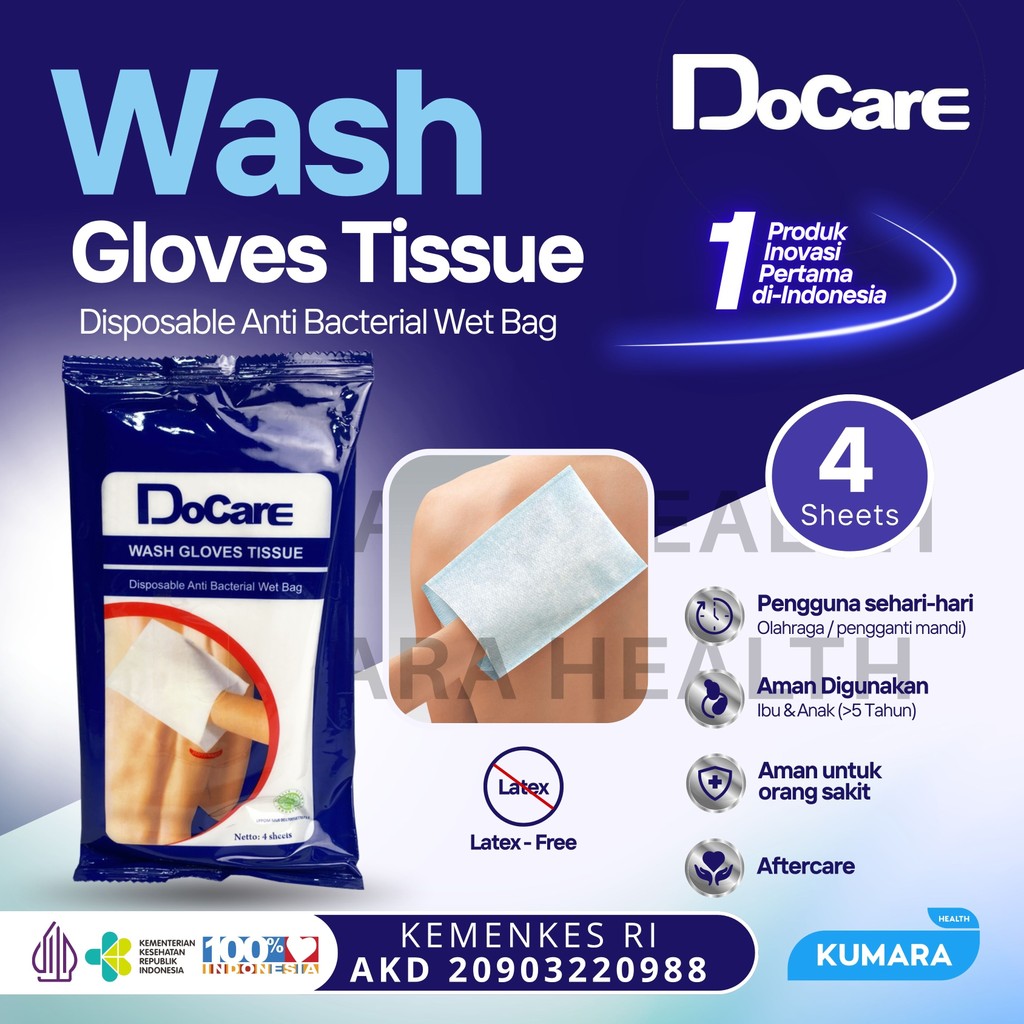 DoCare - Wash Gloves Tissue 4 Sheet Parfume 1 DoCare - Wash Gloves Tissue 4 Sheet Parfume