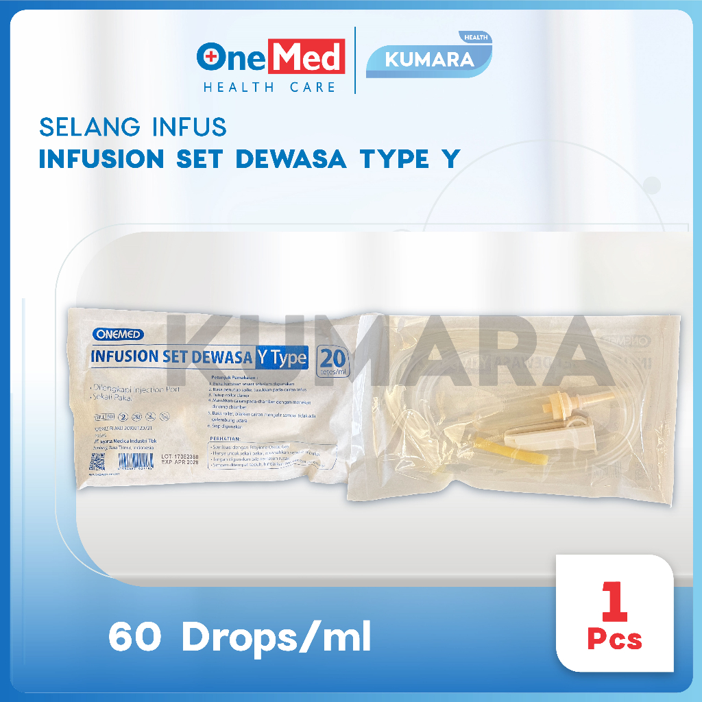 ONEMED - Infusion Set Tipe Y Dewasa / Selang Infus Dewasa Tipe Y Pcs 1 ONEMED - Infusion Set Tipe Y Dewasa / Selang Infus Dewasa Tipe Y Pcs