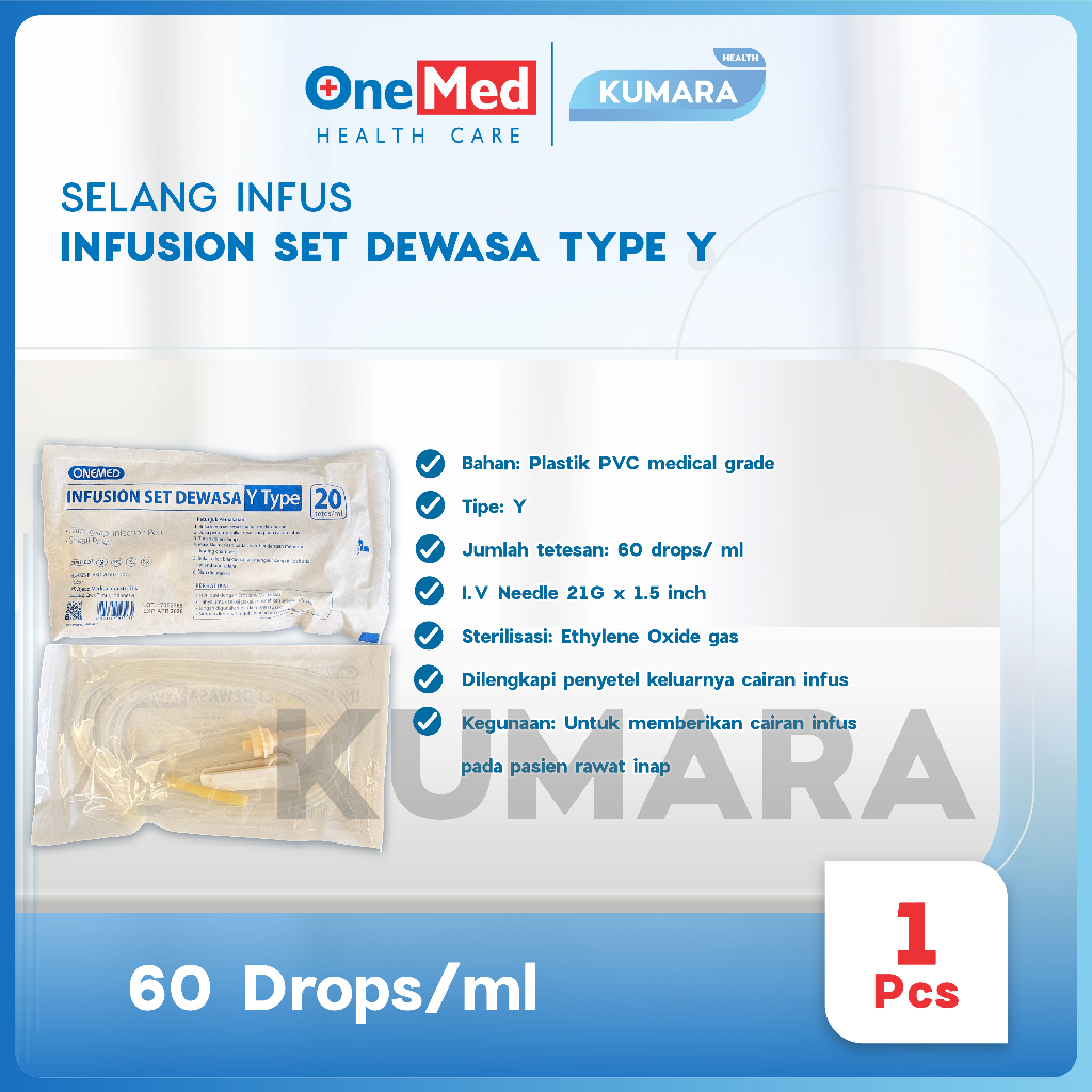 ONEMED - Infusion Set Tipe Y Dewasa / Selang Infus Dewasa Tipe Y Pcs 2 ONEMED - Infusion Set Tipe Y Dewasa / Selang Infus Dewasa Tipe Y Pcs - Image 2
