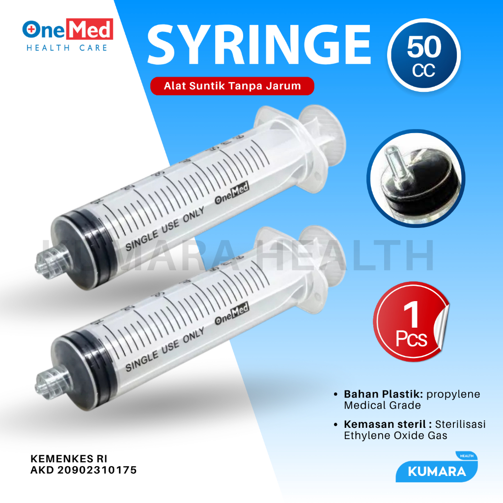 Onemed - Spuit 50cc Tanpa Jarum / Per PCS 1 Onemed - Spuit 50cc Tanpa Jarum / Per PCS