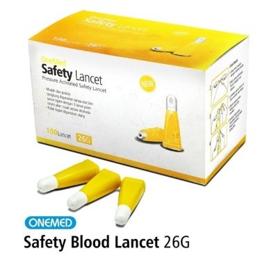 ONEMED - Safety Lancet 26G isi 100'S / Jarum Lancet 1 ONEMED - Safety Lancet 26G isi 100'S / Jarum Lancet