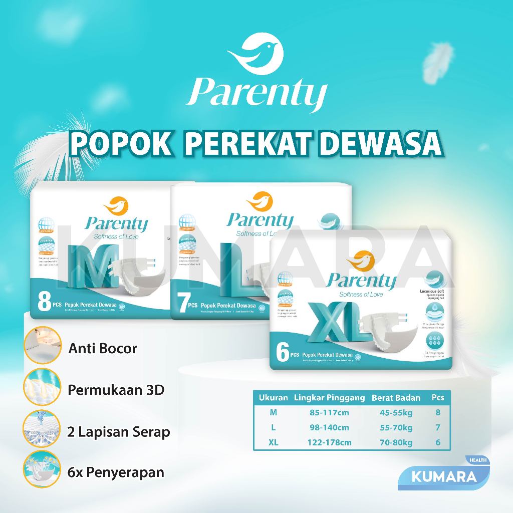 MAKUKU - Parenty Adult Perekat Diapers M8 L7 XL6 / Popok Dewasa Perekat 1 MAKUKU - Parenty Adult Perekat Diapers M8 L7 XL6 / Popok Dewasa Perekat