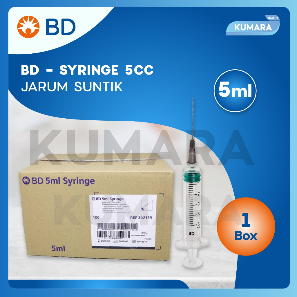 BD - Syringe 5cc / Spuit 5ml BOX 1 BD - Syringe 5cc / Spuit 5ml BOX