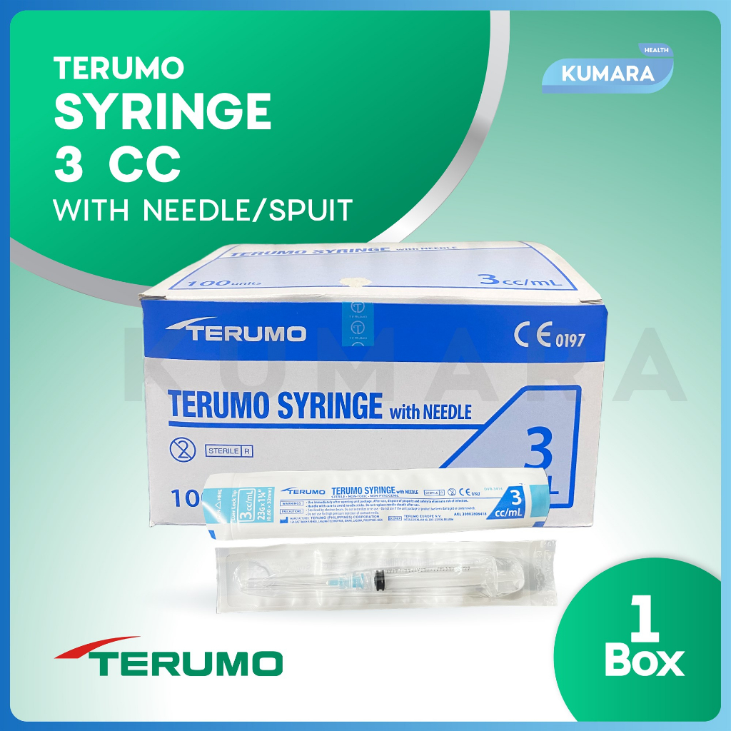 TERUMO - Syringe 3cc with Needle / Spuit 3ml BOX 1 TERUMO - Syringe 3cc with Needle / Spuit 3ml BOX