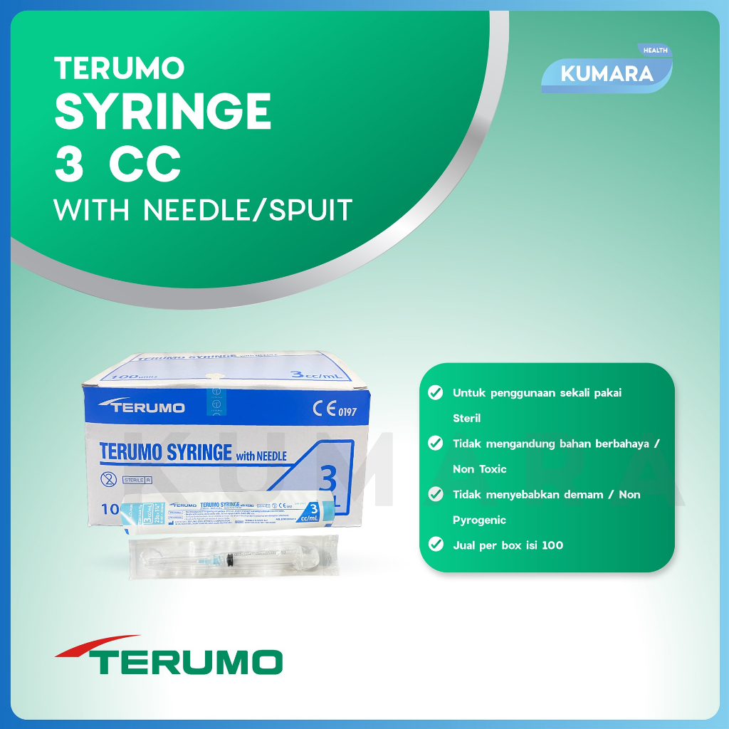 TERUMO - Syringe 3cc with Needle / Spuit 3ml BOX 2 TERUMO - Syringe 3cc with Needle / Spuit 3ml BOX - Image 2