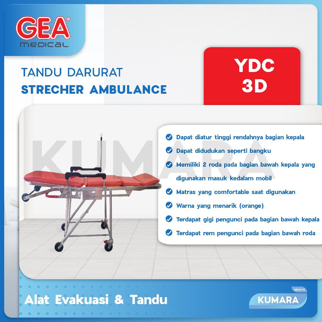 Emergency Stretcher Ambulance YDC 3D / Emergency Stretcher / Brankar Ambulance 2 Emergency Stretcher Ambulance YDC 3D / Emergency Stretcher / Brankar Ambulance - Image 2
