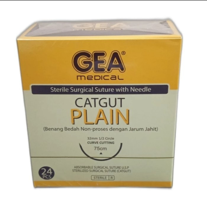 GEA - Catgut Plain + Needle / Benang Jahit Bedah + Jarum Catgut Plain BOX 2 GEA - Catgut Plain + Needle / Benang Jahit Bedah + Jarum Catgut Plain BOX - Image 2