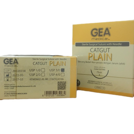 GEA - Catgut Plain + Needle / Benang Jahit Bedah + Jarum Catgut Plain BOX 3 GEA - Catgut Plain + Needle / Benang Jahit Bedah + Jarum Catgut Plain BOX - Image 3