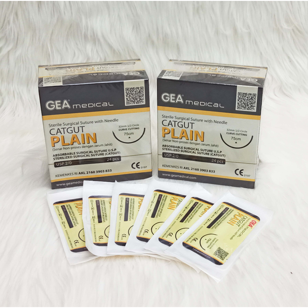 GEA - Catgut Plain + Needle / Benang Jahit Bedah + Jarum Catgut Plain BOX 4 GEA - Catgut Plain + Needle / Benang Jahit Bedah + Jarum Catgut Plain BOX - Image 4