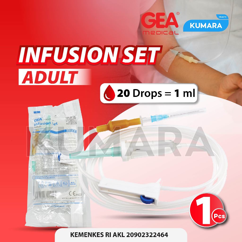 GEA - Infuset Dewasa / Infusion Set Selang Infus Dewasa PCS 1 GEA - Infuset Dewasa / Infusion Set Selang Infus Dewasa PCS