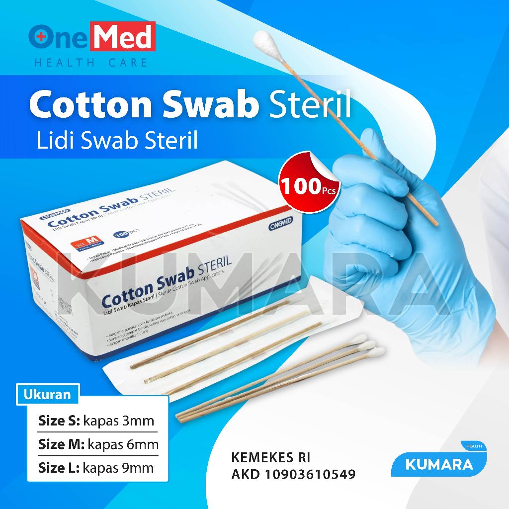 ONEMED - Cotton Swab Sterile Box 1 ONEMED - Cotton Swab Sterile Box