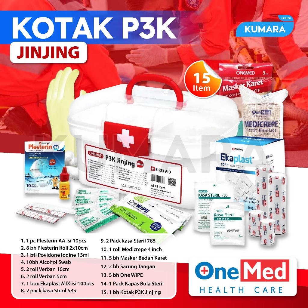 ONEMED - Kotak P3K Plastik Jinjing + Isi / Kotak Emergency Set 1 ONEMED - Kotak P3K Plastik Jinjing + Isi / Kotak Emergency Set