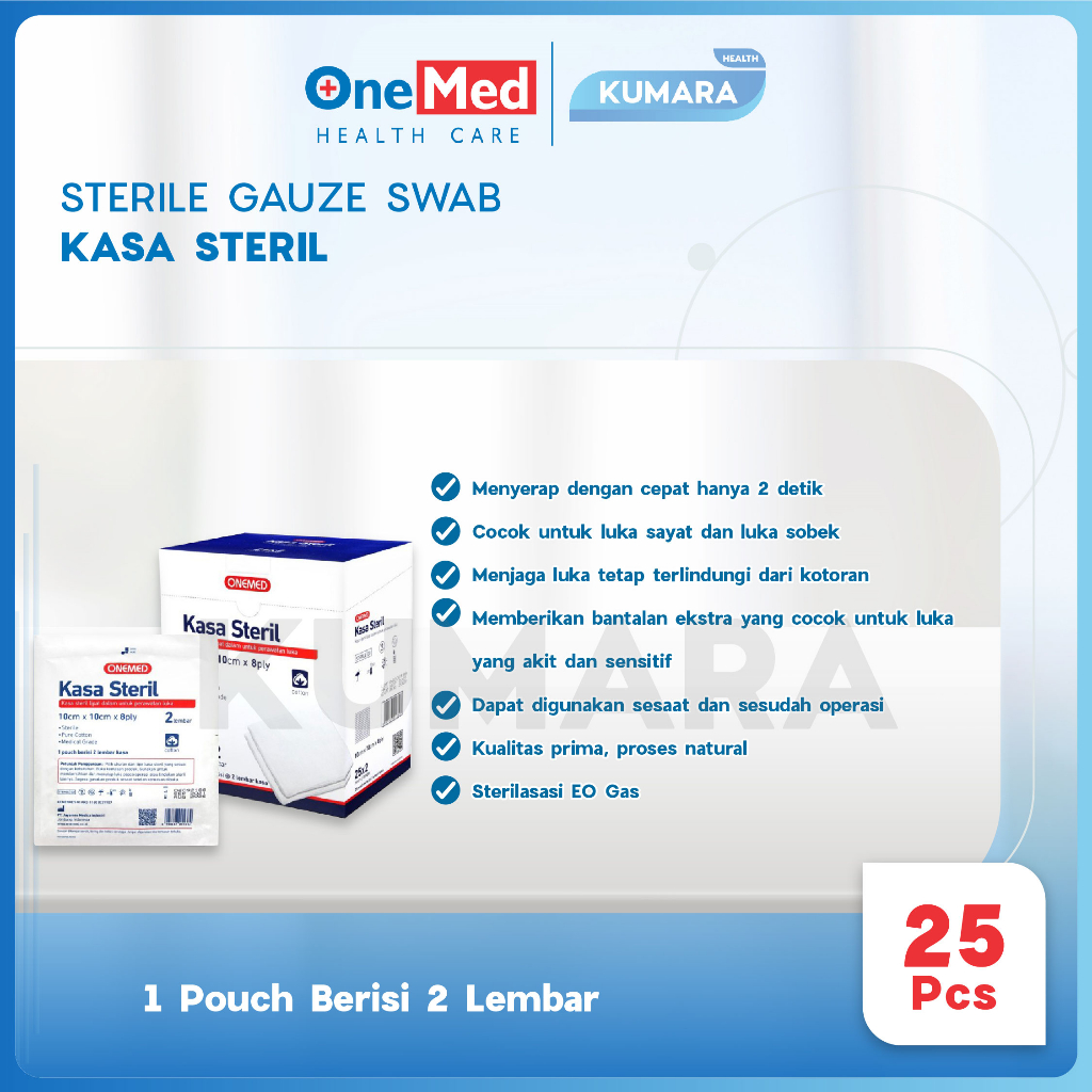 ONEMED - Kasa Steril 10x10cm 8Ply Pouch isi 2'S Box isi 25's 2 ONEMED - Kasa Steril 10x10cm 8Ply Pouch isi 2'S Box isi 25's - Image 2