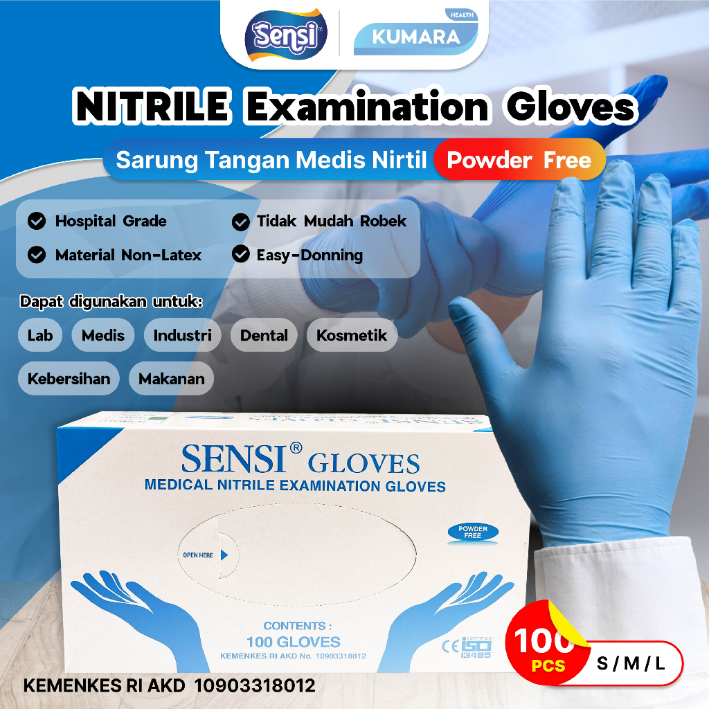 SENSI - Sarung Tangan Nitrile Powder Free 1 SENSI - Sarung Tangan Nitrile Powder Free