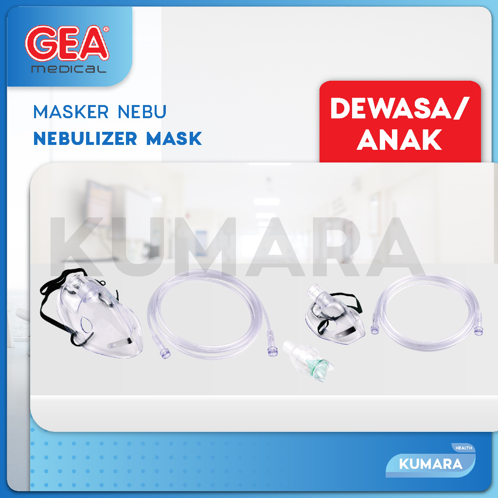 GEA - Masker Nebulizer Dengan Tempat Obat / Nebulizer Mask with Chamber 1 GEA - Masker Nebulizer Dengan Tempat Obat / Nebulizer Mask with Chamber